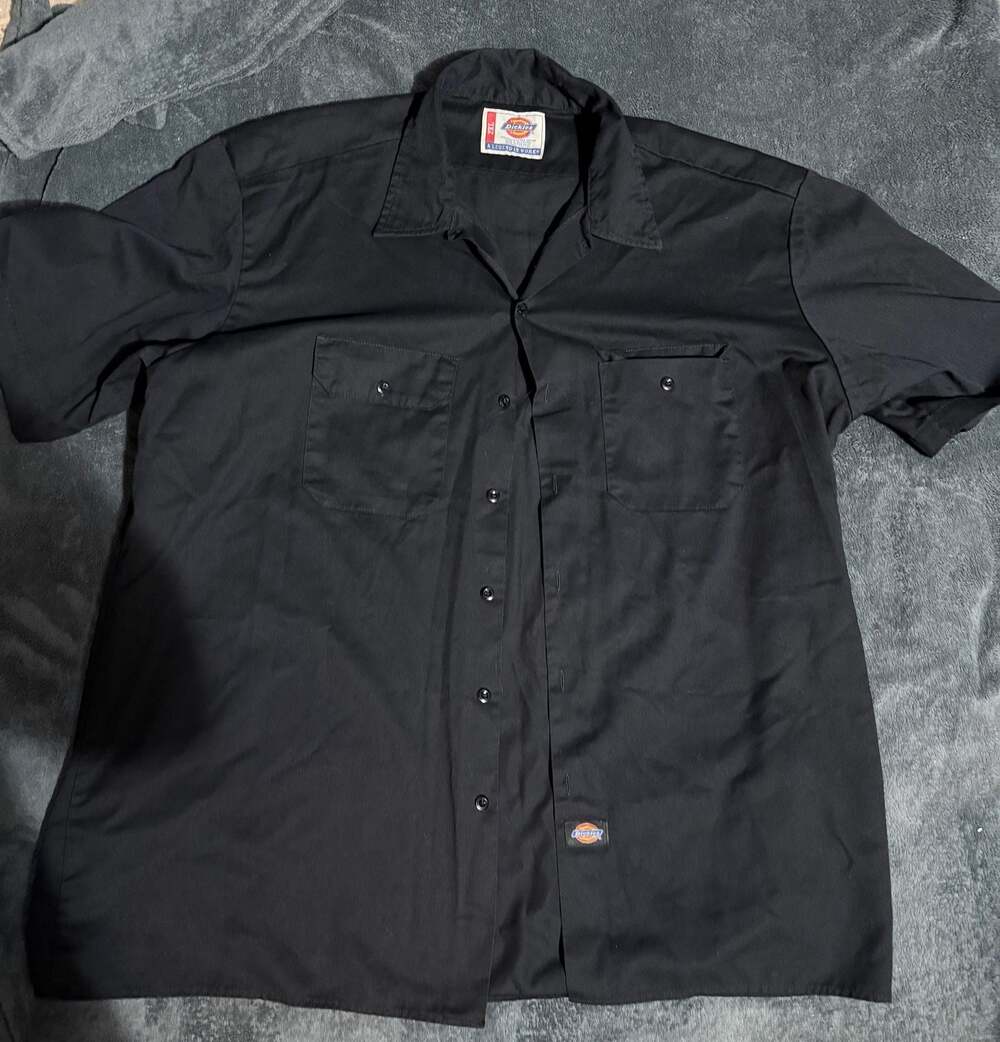 Dickies 1574 Short Sleeve Button-Down Work Shirt Black